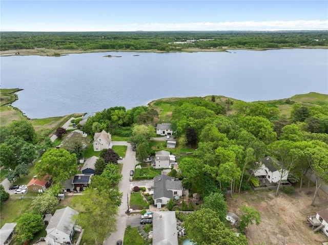 37 Charles St, Barrington, RI 02806 - aerial view of residential area with a large body of water and a forest