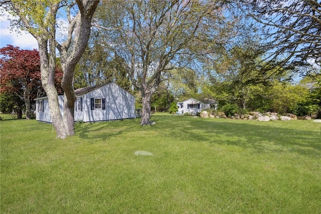 view of green lawn