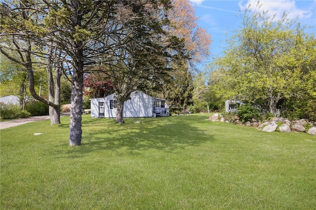 view of grassy yard