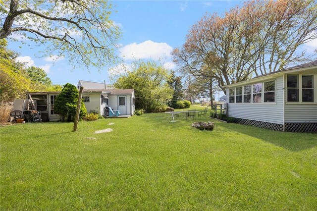 view of grassy yard