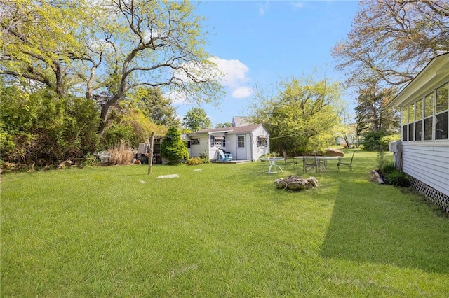 view of grassy yard