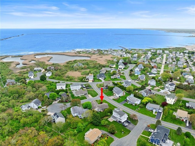 6 Windward Cir, Narragansett, RI 02882 - aerial view of property and surrounding area with a nearby body of water and nearby suburban area