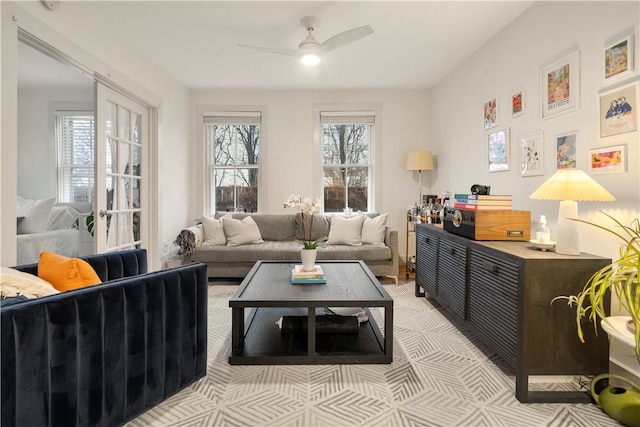 33 Marsh St Unit 1, Newport, RI 02840 - living area with a ceiling fan