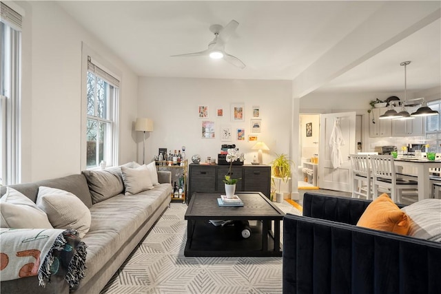 33 Marsh St Unit 1, Newport, RI 02840 - living area with ceiling fan