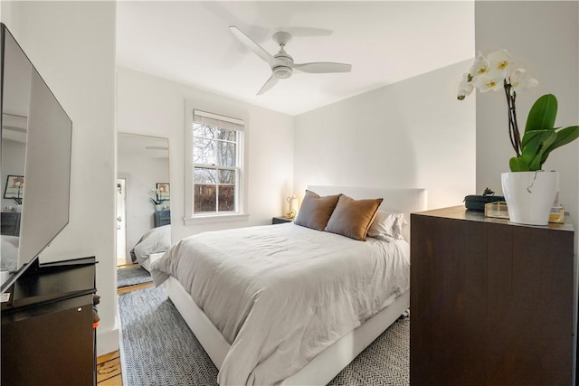 33 Marsh St Unit 1, Newport, RI 02840 - bedroom with wood finished floors and a ceiling fan