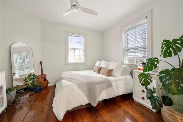 33 Marsh St Unit 1, Newport, RI 02840 - bedroom with hardwood / wood-style flooring and a ceiling fan