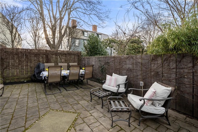 33 Marsh St Unit 1, Newport, RI 02840 - view of patio / terrace with a fenced backyard and outdoor dining area