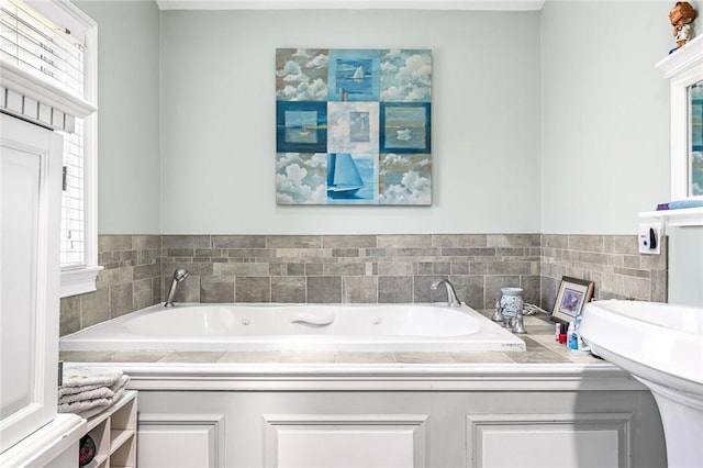 full bath featuring a garden tub
