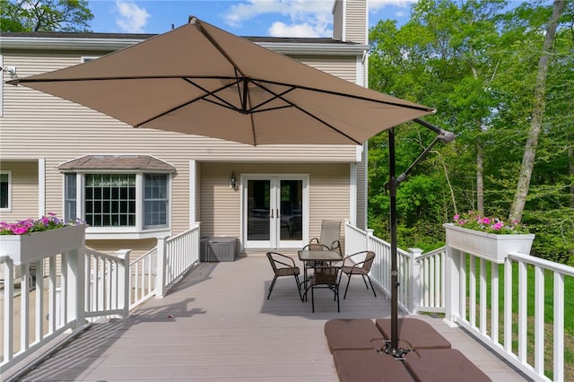 195 Deer Ridge Dr, North Kingstown, RI 02874 - wooden deck featuring outdoor dining space and french doors