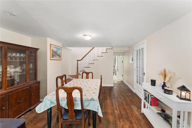 18 W St, Hopkinton, RI 02804 - dining space with wood finished floors, stairs, and baseboards