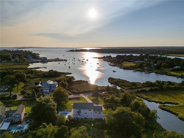 112 Avondale Rd, Westerly, RI 02891 - aerial view at dusk of a water view