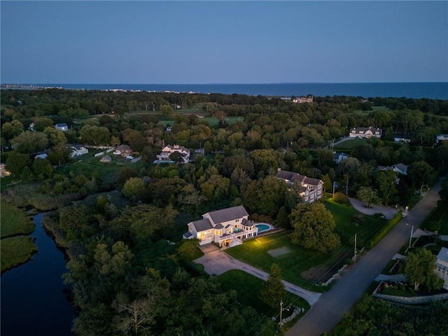112 Avondale Rd, Westerly, RI 02891 - aerial view of property and surrounding area with a large body of water and a heavily wooded area