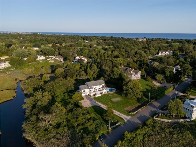 112 Avondale Rd, Westerly, RI 02891 - aerial overview of property's location featuring a large body of water and a forest