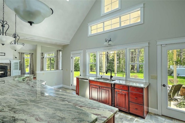 26 Old Richmond Townhouse Rd, Richmond, RI 02812 - sunroom featuring a sink, healthy amount of natural light, and lofted ceiling