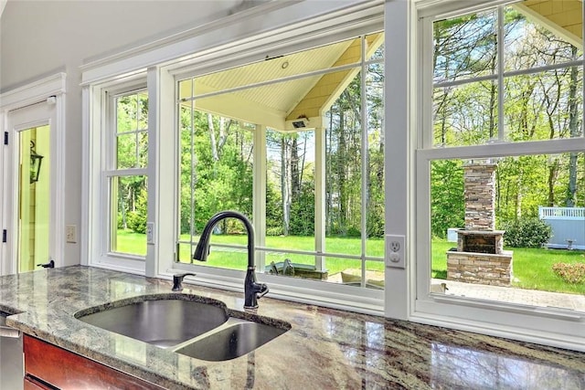 26 Old Richmond Townhouse Rd, Richmond, RI 02812 - sunroom / solarium featuring a sink, lofted ceiling, and healthy amount of natural light