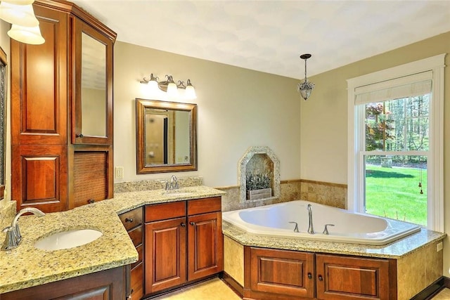 26 Old Richmond Townhouse Rd, Richmond, RI 02812 - bathroom with a bath and double vanity