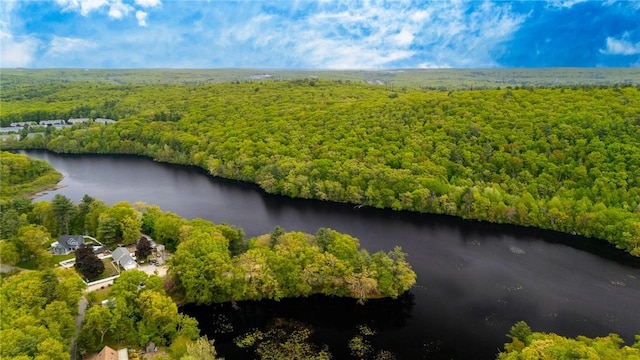 12 Hazel Point Rd, Smithfield, RI 02917 - aerial view of a forest and a nearby body of water