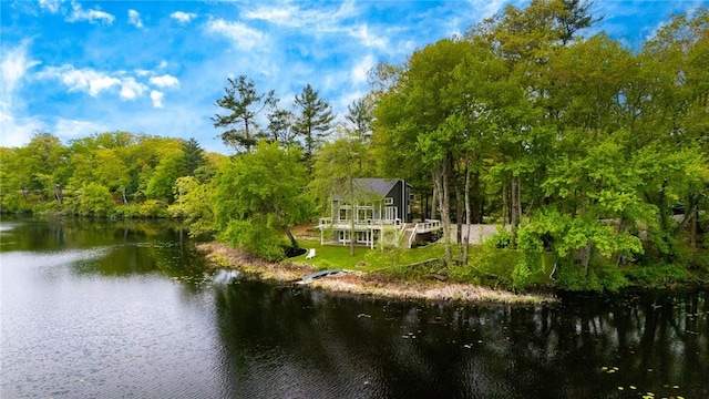 12 Hazel Point Rd, Smithfield, RI 02917 - water view with a heavily wooded area