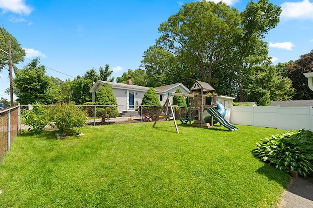 211 Iroquois Rd, Cumberland, RI 02864 - view of yard featuring a playground