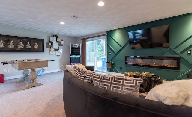 10 Flanders St, Johnston, RI 02919 - living area featuring baseboards, carpet floors, and recessed lighting