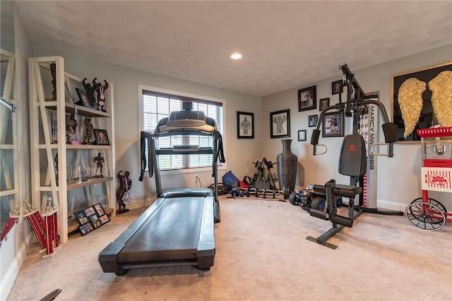 10 Flanders St, Johnston, RI 02919 - exercise area with carpet, baseboards, and recessed lighting