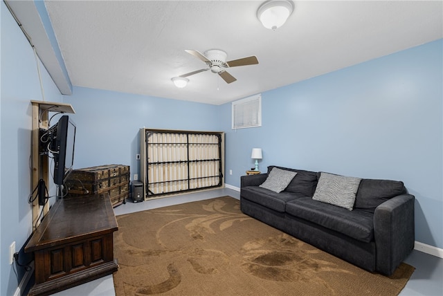 2 Sando St, Pawtucket, RI 02860 - living area with a ceiling fan, baseboards, and carpet floors