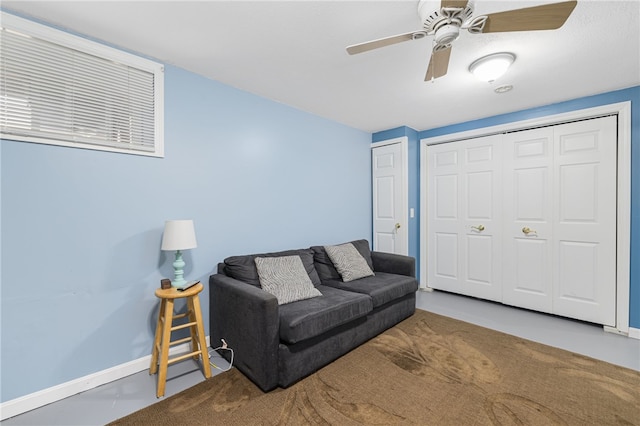 2 Sando St, Pawtucket, RI 02860 - living room with ceiling fan and baseboards