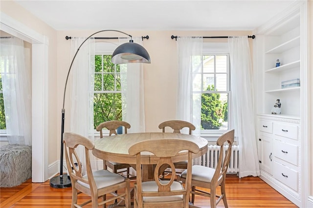 286 Kingstown Rd, Narragansett, RI 02882 - dining room with radiator heating unit, healthy amount of natural light, and light wood finished floors