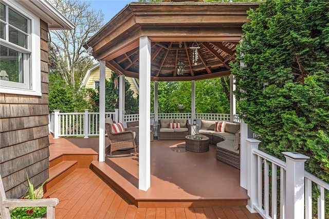 286 Kingstown Rd, Narragansett, RI 02882 - deck with outdoor lounge area and a gazebo