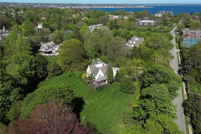 14 Leroy Ave, Newport, RI 02840 - aerial overview of property's location with a nearby body of water