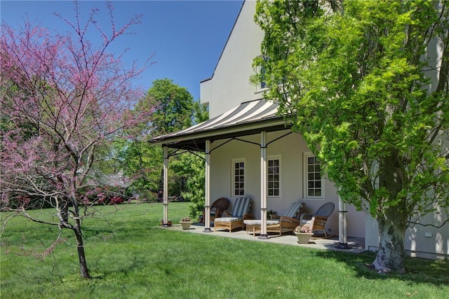 14 Leroy Ave, Newport, RI 02840 - view of green lawn featuring a patio