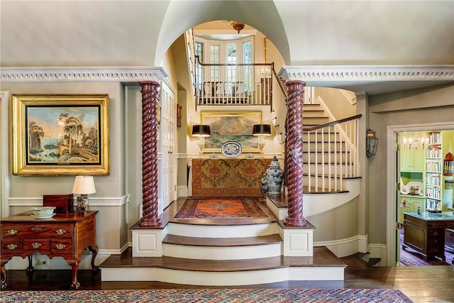 14 Leroy Ave, Newport, RI 02840 - stairs featuring wood finished floors and arched walkways