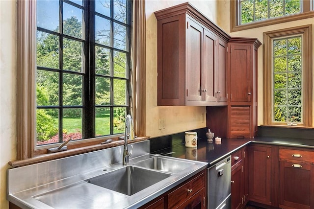 14 Leroy Ave, Newport, RI 02840 - kitchen featuring stainless steel counters, dishwasher, and plenty of natural light
