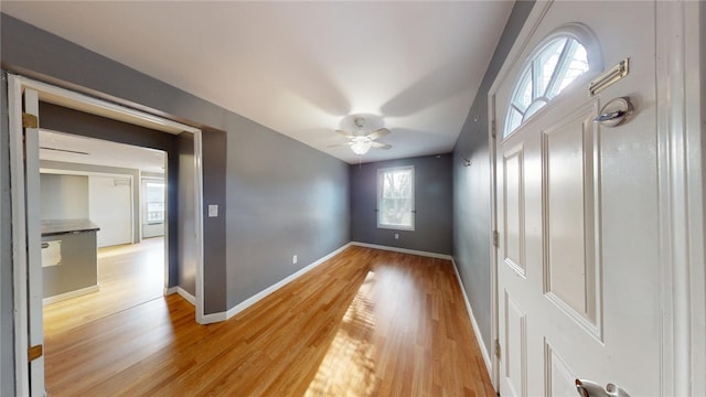 226 Marshall Ave, Cumberland, RI 02864 - unfurnished room featuring light wood-type flooring, ceiling fan, and baseboards