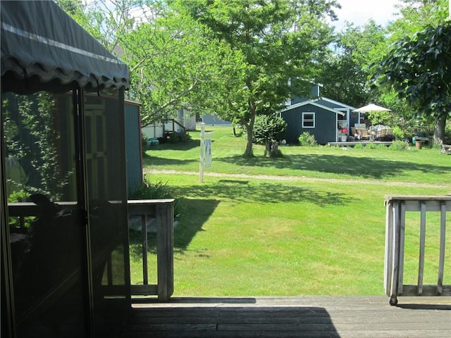 0 Beach Rd, Portsmouth, RI 02871 - view of grassy yard with a deck