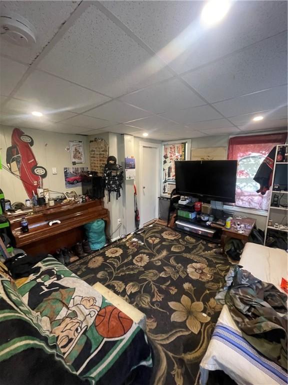 8 Aldrich St, Hopkinton, RI 02898 - bedroom featuring a paneled ceiling and carpet flooring