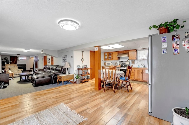 living room with light wood-style floors