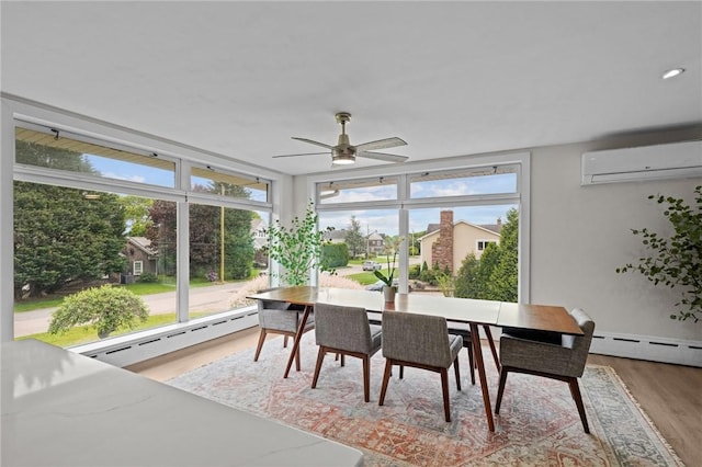 96 Roger Williams Dr, North Kingstown, RI 02852 - sunroom / solarium with a wall mounted AC and a baseboard radiator