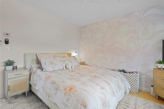 96 Roger Williams Dr, North Kingstown, RI 02852 - bedroom featuring wallpapered walls, wood finished floors, and baseboards