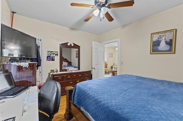 97 Detroit Ave, Providence, RI 02907 - bedroom with wood finished floors and ceiling fan