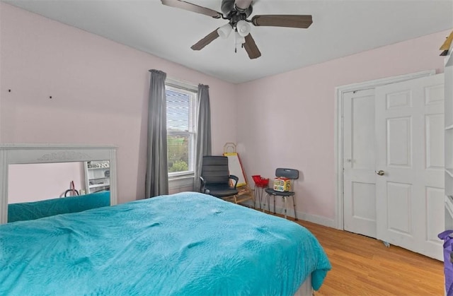 97 Detroit Ave, Providence, RI 02907 - bedroom featuring wood finished floors and a ceiling fan