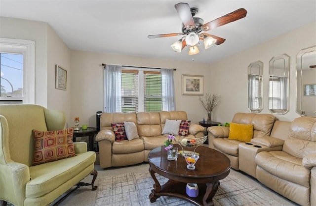 97 Detroit Ave, Providence, RI 02907 - living room featuring ceiling fan