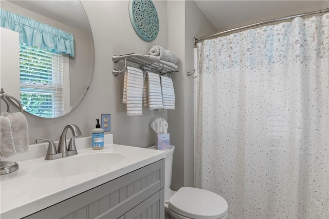 539 Allen Ave, South Kingstown, RI 02879 - bathroom featuring toilet, vanity, and a shower with curtain
