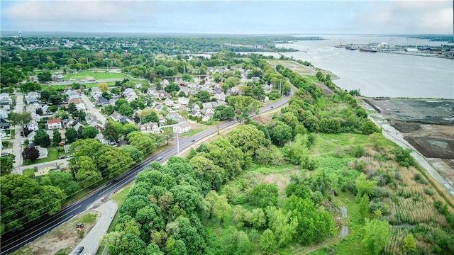 222 Second St, East Providence, RI 02865 - aerial view of property and surrounding area featuring a nearby body of water and a tree filled landscape