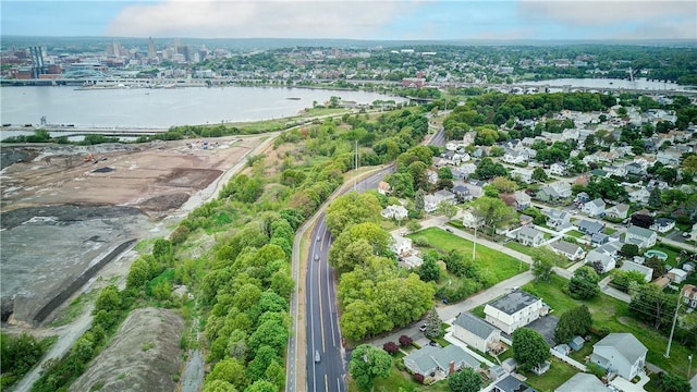 222 Second St, East Providence, RI 02865 - aerial overview of property's location with a large body of water and a main thoroughfare