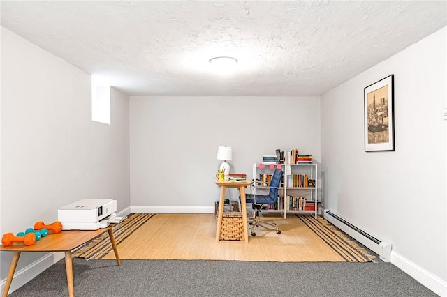 7 Massasoit Ave, Pawtucket, RI 02861 - office with baseboard heating, baseboards, and a textured ceiling
