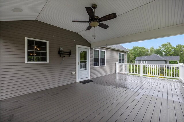 1351 Pippin Orchard Rd, Cranston, RI 02921 - deck featuring ceiling fan