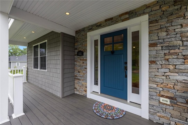 1351 Pippin Orchard Rd, Cranston, RI 02921 - entrance to property with stone siding and covered porch