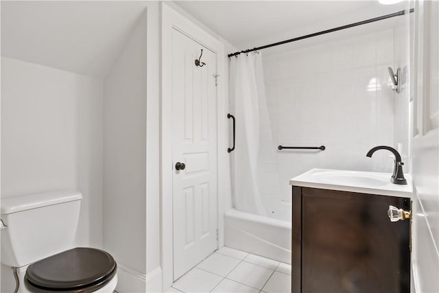 217 Hope St Unit 3, Bristol, RI 02809 - full bathroom with a sink, tile patterned floors, toilet, and shower / bathtub combination with curtain