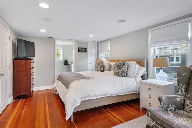 15 Rumstick Dr, Barrington, RI 02806 - bedroom featuring wood-type flooring, baseboards, multiple windows, and recessed lighting